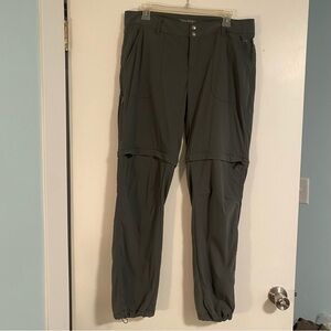 Columbia Convertible Cargo Pants Womens Sz 12 Gray Omni-Shield Outdoor Hiking